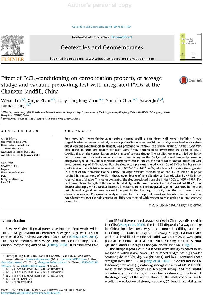 正式版Effect of FeCl3-conditioning on consolidation proper